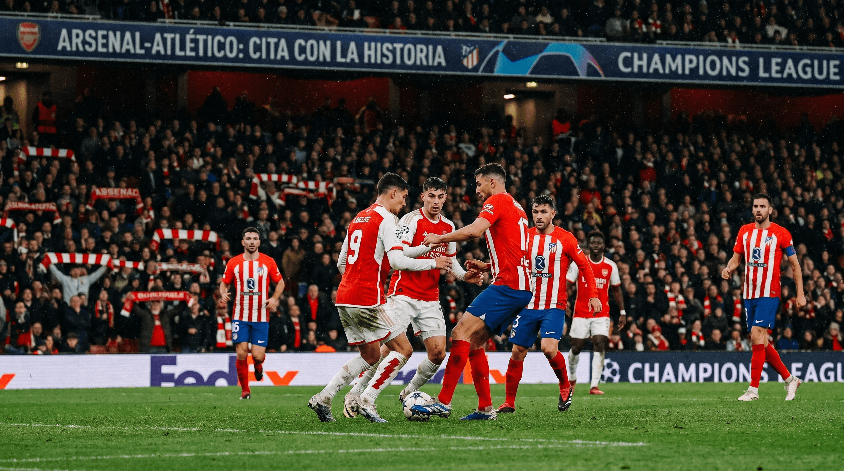 Atlético de Madrid en Champions League enfrentando al Arsenal en Londres