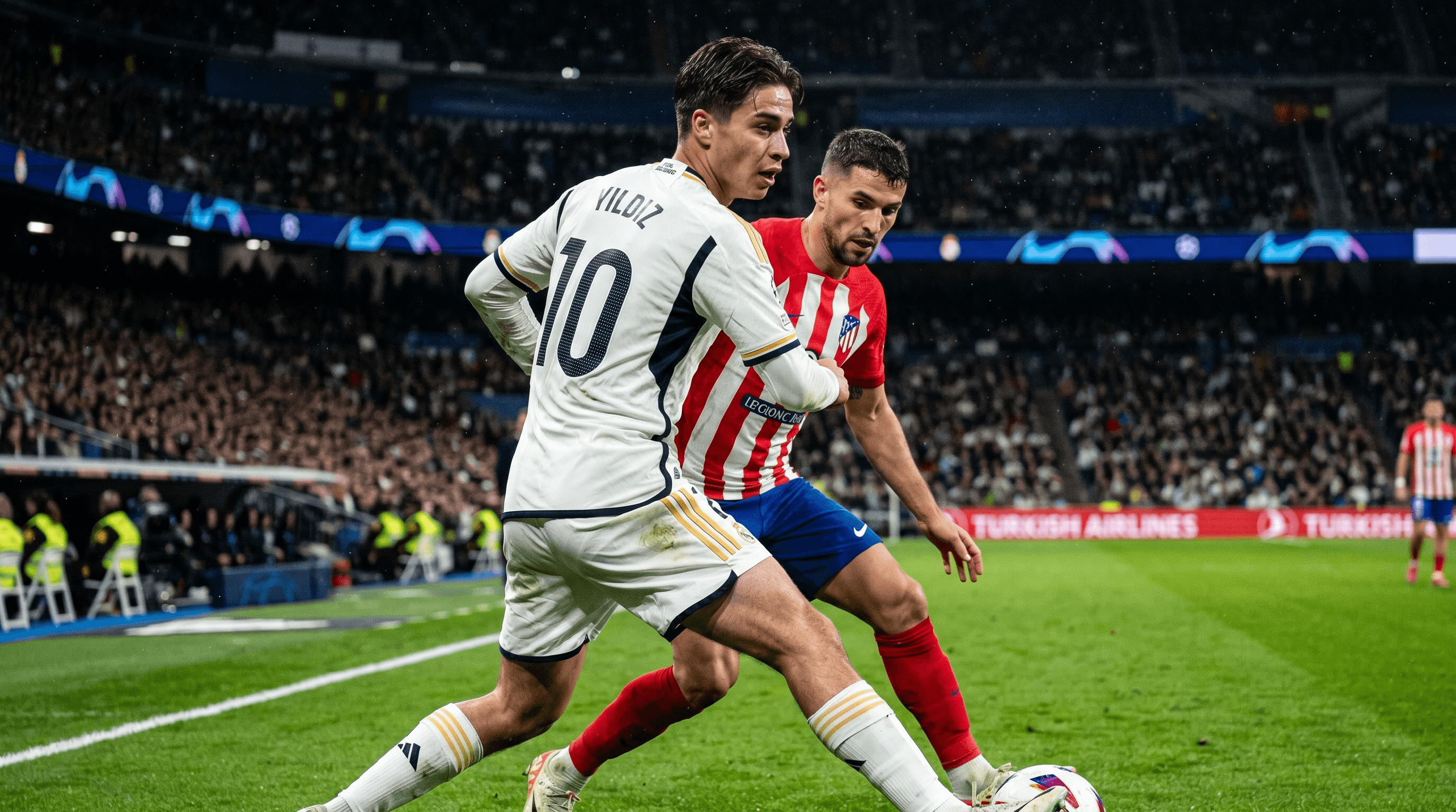 Kenan Yildiz en acción, futuro fichaje del Real Madrid