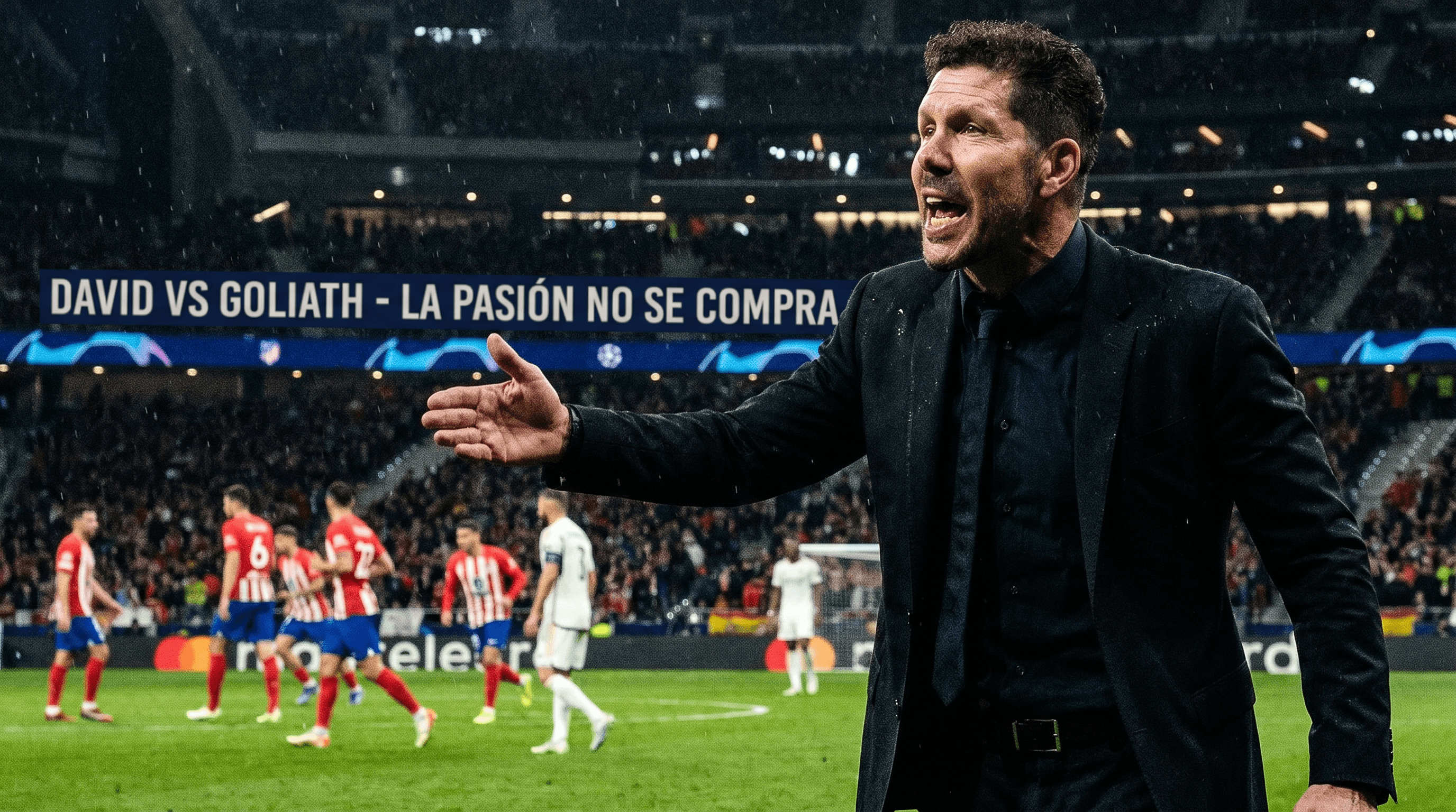 Diego Simeone dirigiendo a su equipo en un partido importante